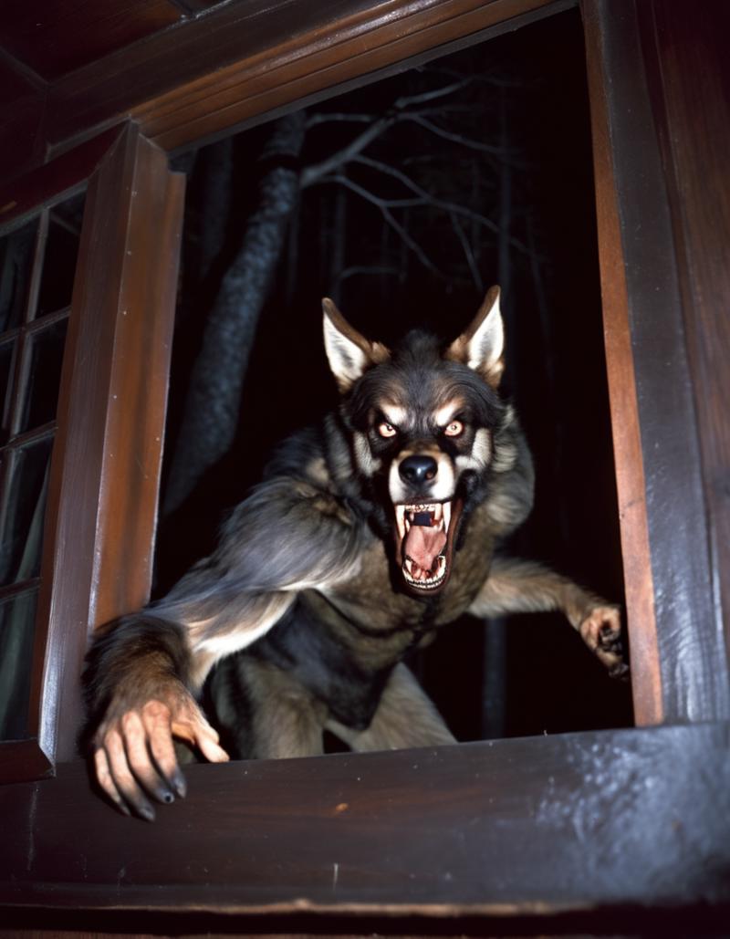 35816-2-very dark focused flash photo of found footage of a werewolf with sharp claws staring from behind the window of a dark bedroom a.png